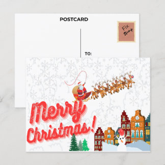 Santa in Town - Weihnachts-Postkarten Postkarte