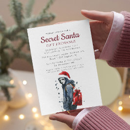 Santa in verkleiden I Secret Santa Weihnachten Par Einladung