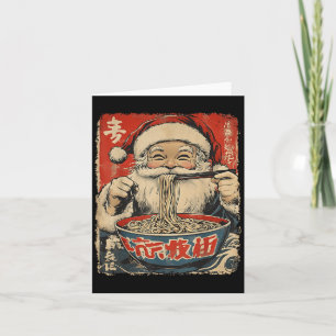 Santa isst Ramen-Nudeln Ukiyo-e Insred Weihnachten Karte