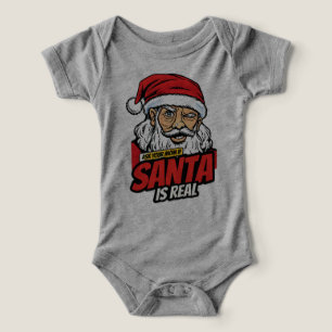 Santa ist echt – Frag Mutti Pop-Art zwinkernd Sant
