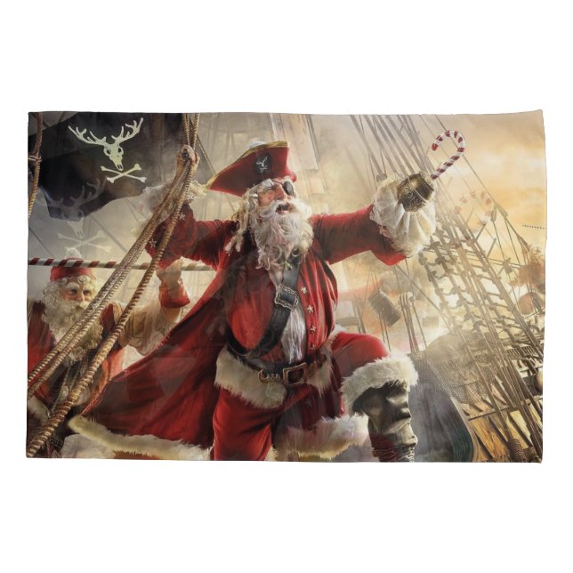 Santa ist ein Pirat Kissenbezug (Rückseite)