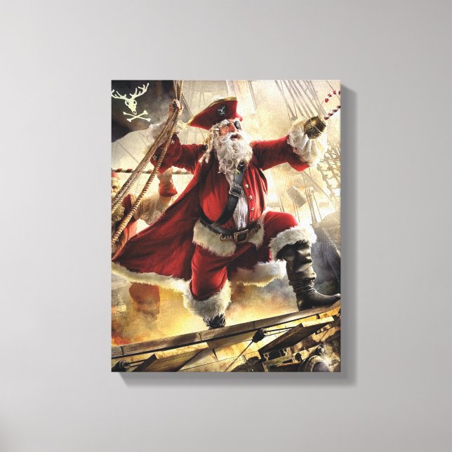 Santa ist ein Pirat Leinwanddruck (Vorderseite)