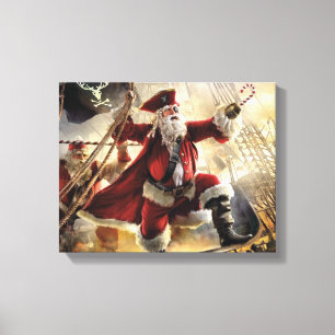 Santa ist ein Pirat Leinwanddruck