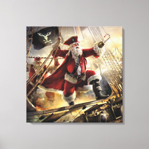 Santa ist ein Pirat Leinwanddruck