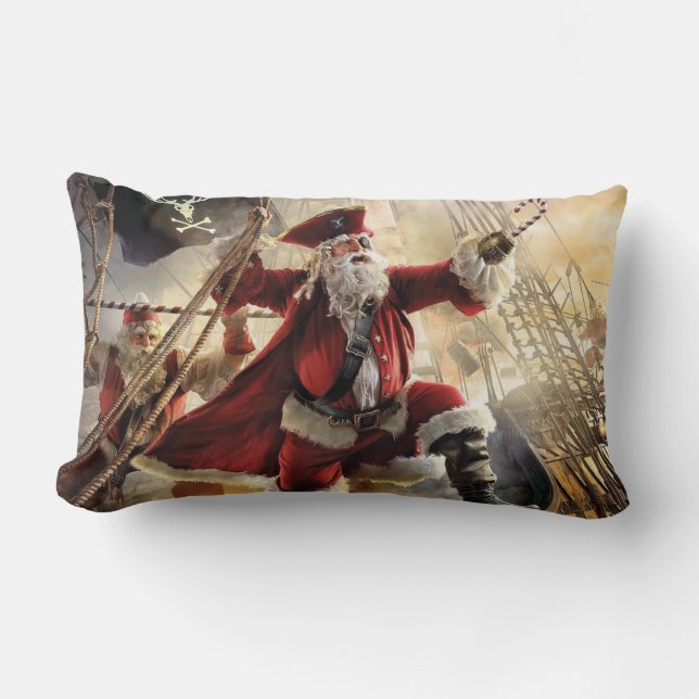 Santa ist ein Pirat Lendenkissen (Vorderseite)