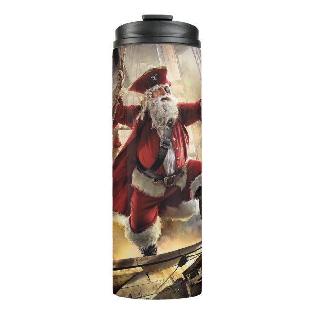 Santa ist ein Pirat Thermosbecher (Vorderseite)