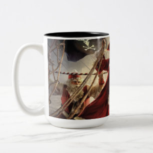 Santa ist ein Pirat Zweifarbige Tasse