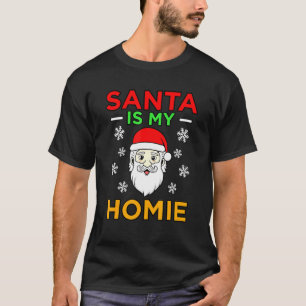 Santa ist mein Heim frohe Weihnachtsgnomes Elfs Gr T-Shirt