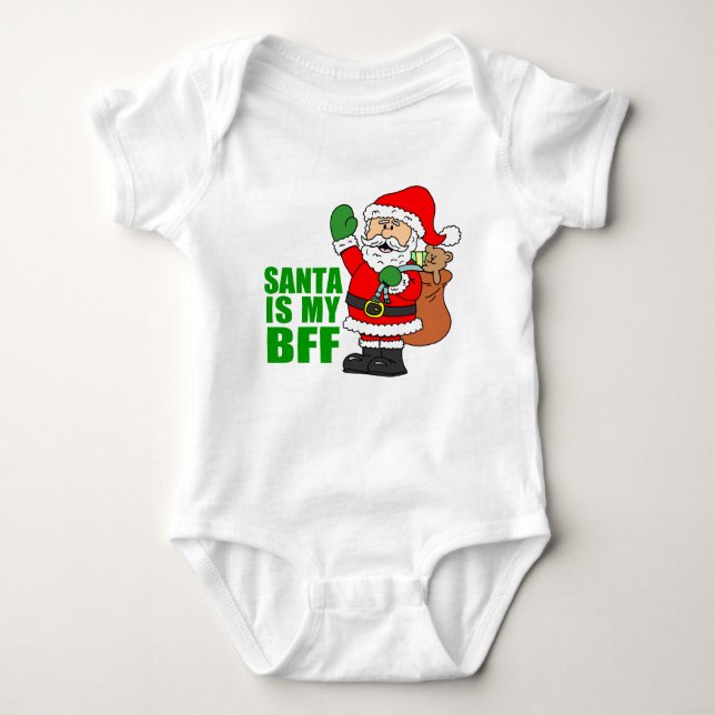 Santa ist meine BESTE FREUNDIN Baby Strampler (Vorderseite)