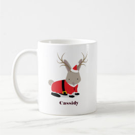 Santa Jackalope Name Weihnachten Kaffeetasse