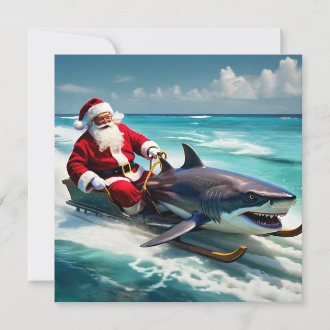 Santa Jaws Feiertagskarte (Vorderseite)