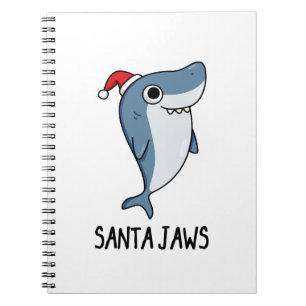 Santa Jaws Funny Shark Christmas Pub Notizblock