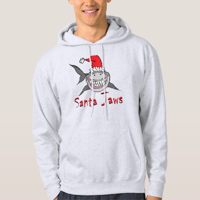 Santa Jaws Shark Weihnachten Hoodie (Vorderseite)