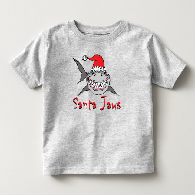 Santa Jaws Shark Weihnachten Kleinkind T-shirt (Vorderseite)