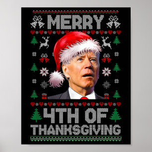 Santa Joe Biden Frohes Erntedankfest Hässlicher We Poster