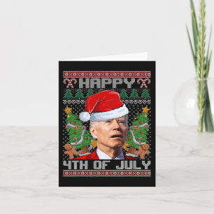 Santa Joe Biden Glückwunsch 4. Juli Ugly Weihnacht Karte
