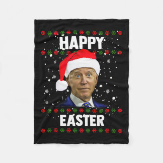 Santa Joe Biden Happy Oaster Ugly Christmas Sweate Fleecedecke