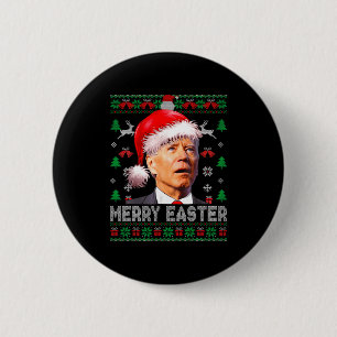 Santa Joe Biden Lustig Frohe Ostern Weihnachten Hä Button