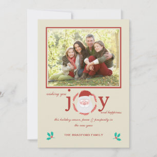 Santa Joy Foto Urlaubskarte Feiertagskarte