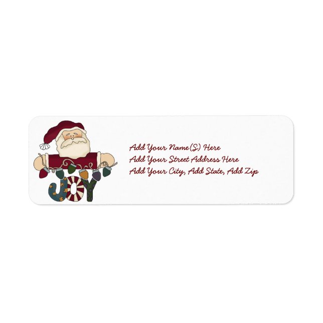 Santa Joy Holiday Rücksendeadressen-Aufklebers (Vorne)