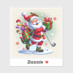 Santa Joyfull Lieferung Geschenke während Golf spi Aufkleber