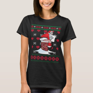 Santa Kackte Down Chimney Ugly Xmas Sweater Chris T-Shirt