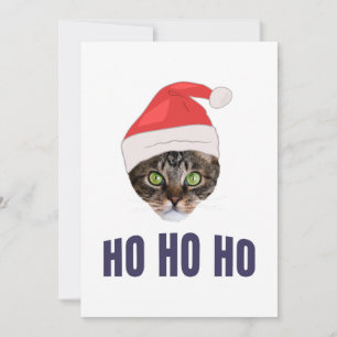 Santa-Katze mit Santa-Hut, Ho Ho ho Einladung