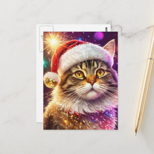 Santa Katze Postkarte