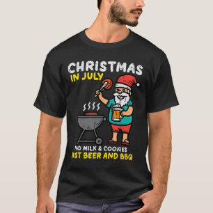 Santa Keine Milch Kekse Nur Bbq Lustiges Weihnacht T-Shirt