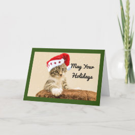 Santa Kitten Ferienkarte Feiertagskarte