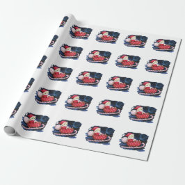Santa Kitten in Sleigh Wrapping Paper - Adorable Geschenkpapier