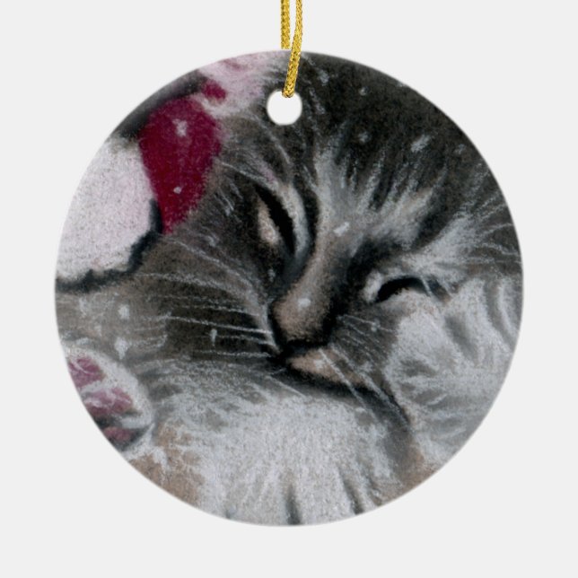 Santa Kitty Cat Ornament (Vorne)