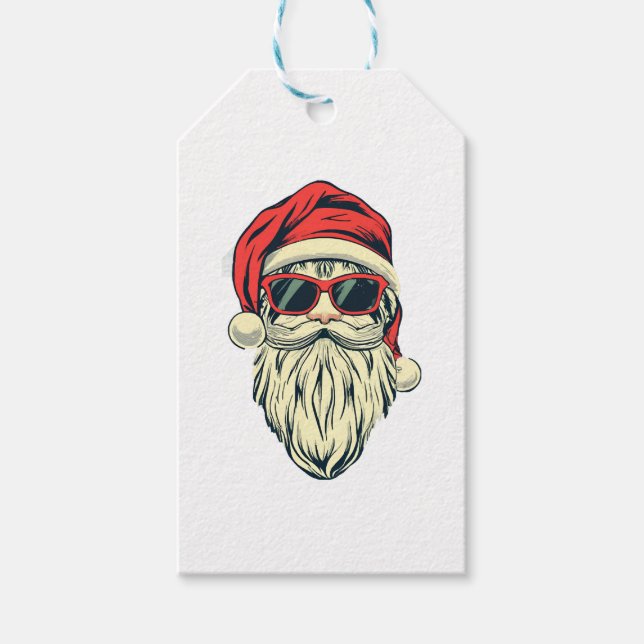 Santa-Klasse mit Brille Geschenkanhänger (Vorderseite)