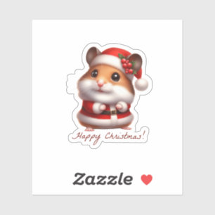 Santa-Klausel Hamster, lustiger Hamster Aufkleber