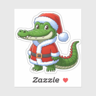 Santa-Klausel Krokodile, lustige Tiere Aufkleber