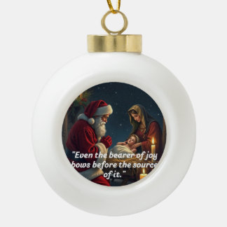 Santa Kneeling auf der Wut Keramik Kugel-Ornament