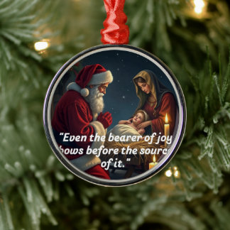 Santa Kneeling auf der Wut Ornament Aus Metall