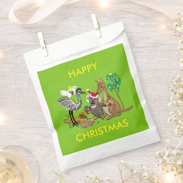 Santa koala Australian Christmas Favor Bag Geschenktütchen (Ausgeschnitten)