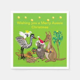 Santa koala gibt Aussie Weihnachtsgeschenke Serviette