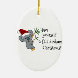 Santa Koala - Messe Dinkum Personalisiert Keramik Ornament