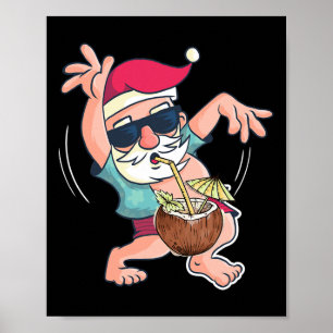 Santa-Kokosnuss-Getränk-Weihnachten-im-Juli-Poolpa Poster