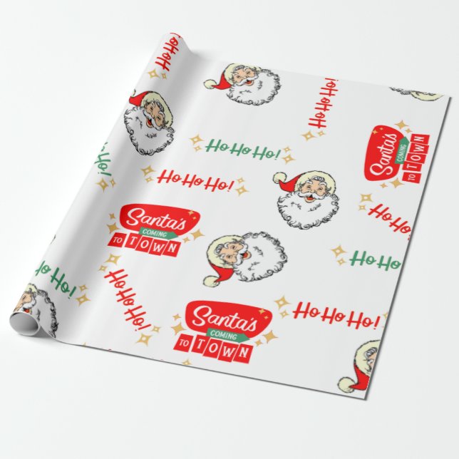 Santa kommt in die Stadt Geschenkpapier (Ungerollt)
