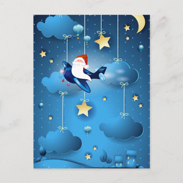 Santa kommt postkarte (Vorderseite)