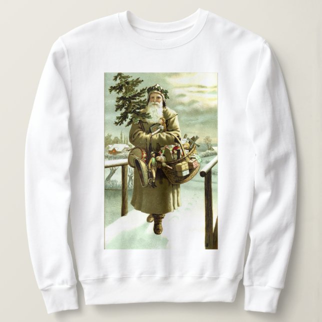 Santa kommt zum Town Holiday Sweatshirt (Design vorne)