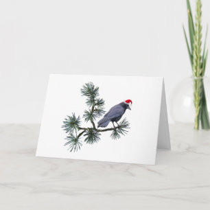 Santa Krähe Kiefer Weihnachtskarte Karte