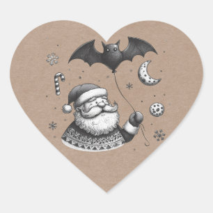 Santa Krallen Herz-Aufkleber