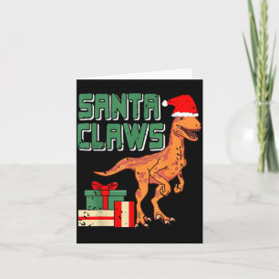Santa Krallen Lustiger Dinosaurier Weihnachten Wor Karte