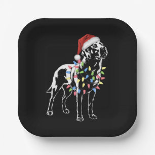 Santa Labrador Retriever Christmas Light Hund Love Pappteller