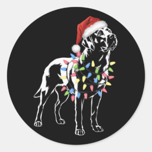 Santa Labrador Retriever Christmas Light Hund Love Runder Aufkleber
