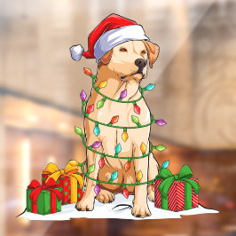 Santa Labrador Retriever Dog Wrap in Weihnachten Fensteraufkleber